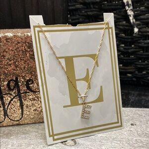 Gold Tone NWOT Initial 'E' Necklace!